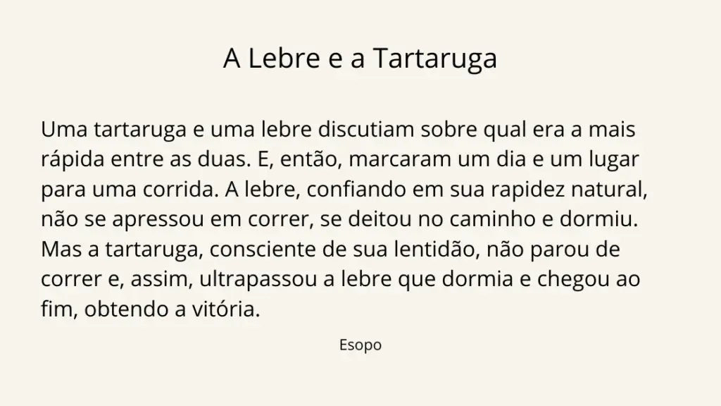 Atividade de interpretação de texto com fábula - Português - 3º ano