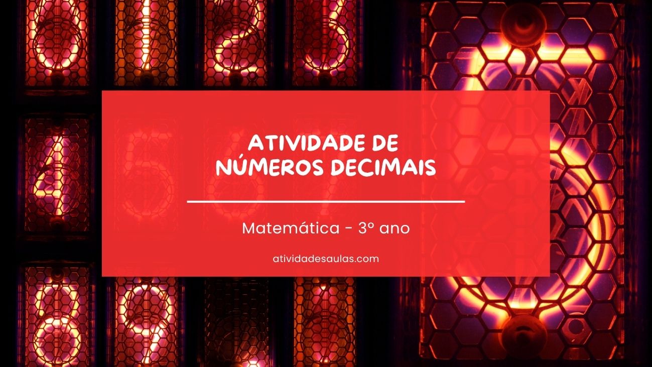 Atividade de números decimais matemática