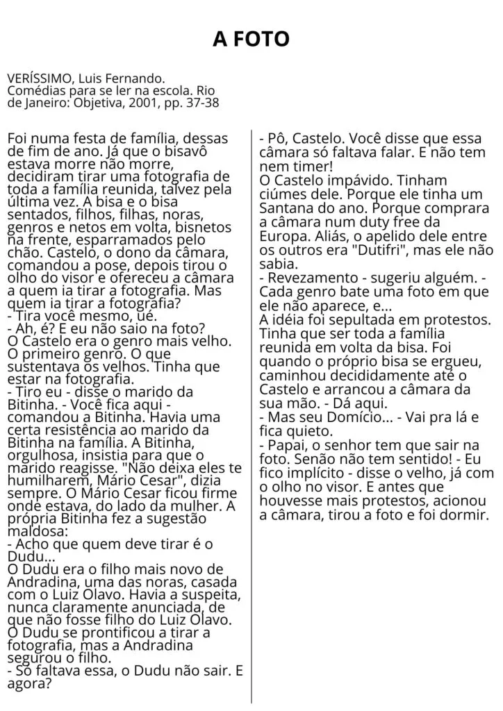 ATIVIDADE DE CRONICAS 9 ANO