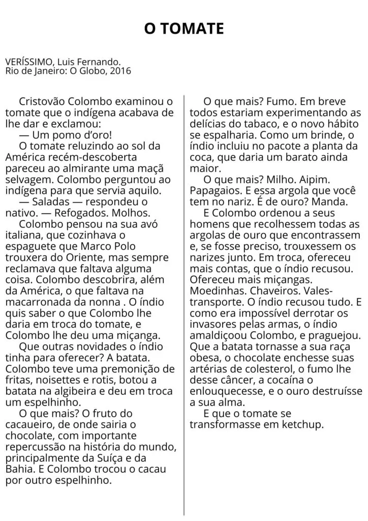 Atividade Luis Fernando Verissimo Ensino Medio 2