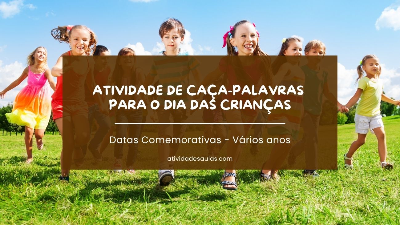 Atividade de caça-palavras para o Dia das Crianças
