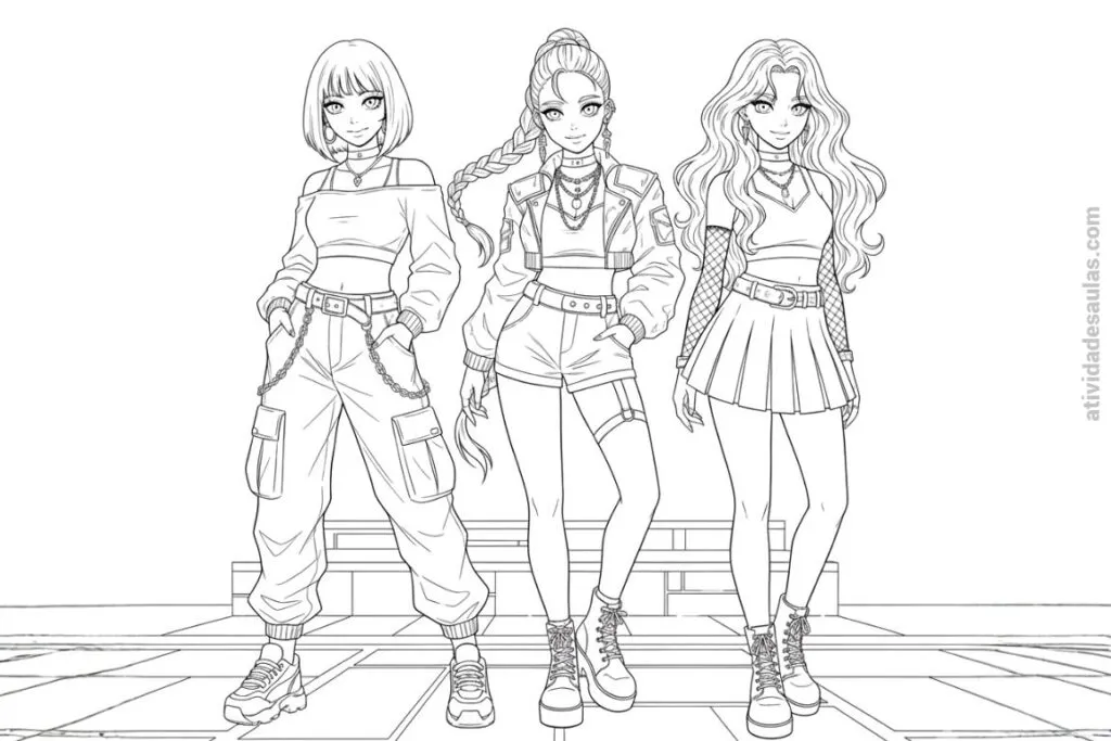 atividade guerreiras do kpop para imprimir e colorir