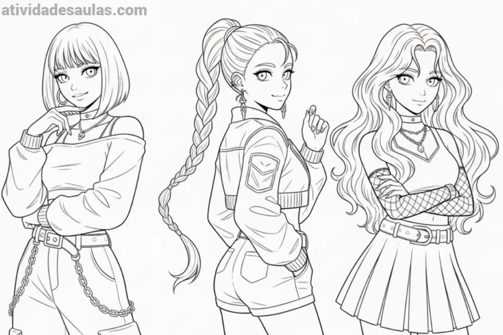 atividade guerreiras do kpop para imprimir e colorir