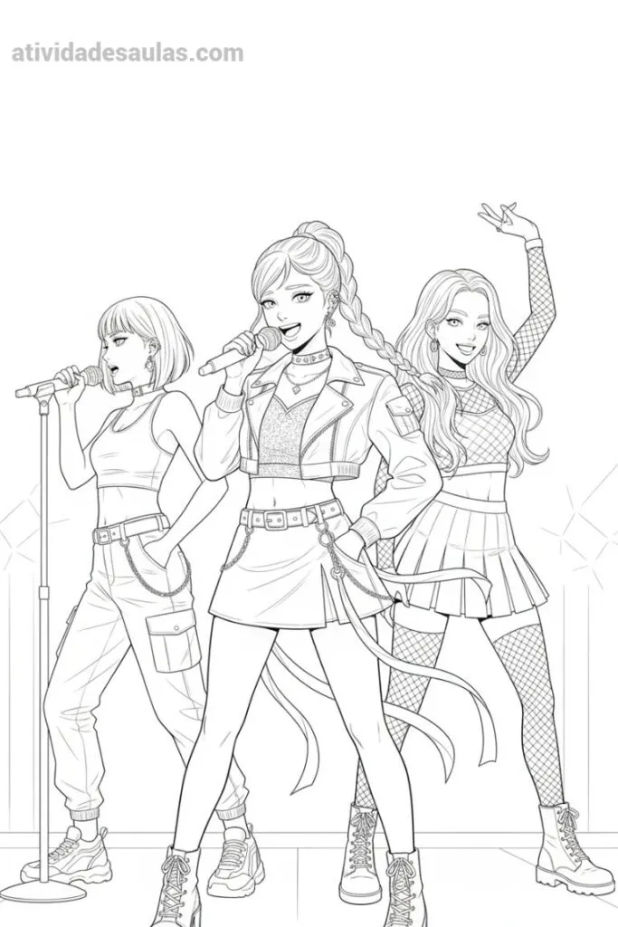 atividade guerreiras do kpop para imprimir e colorir