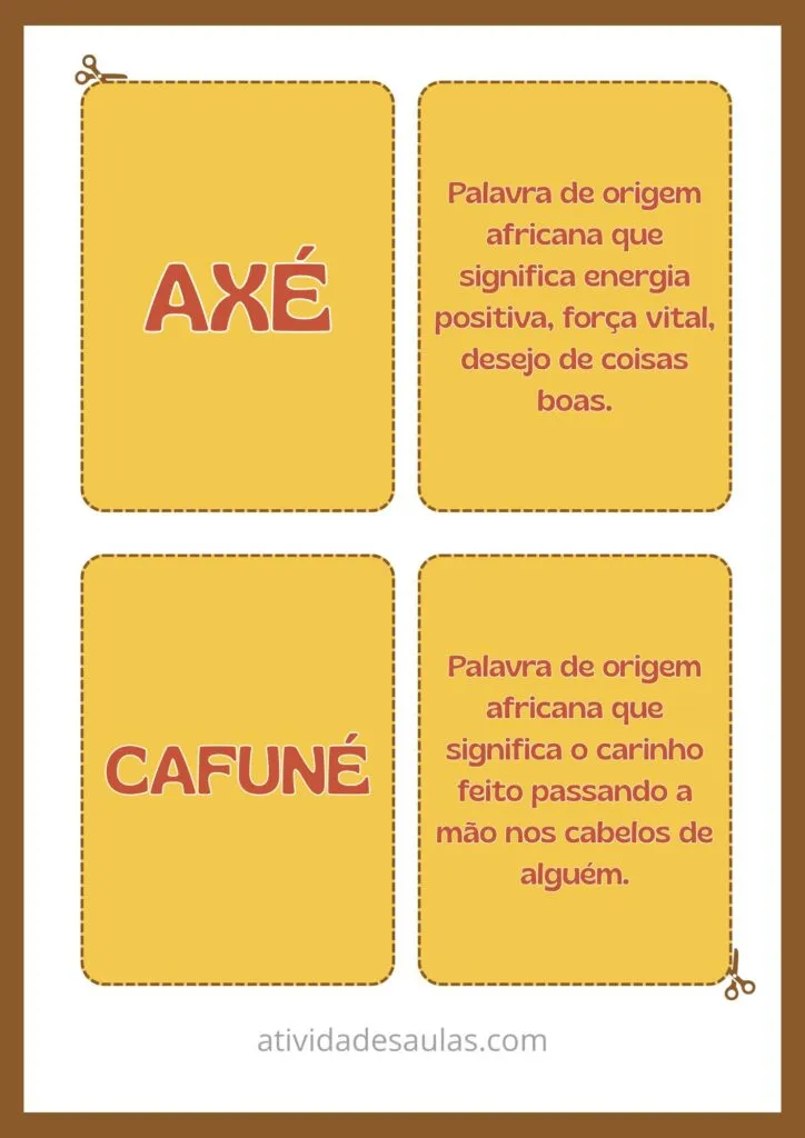 Jogo da memória afro-brasileira para o Dia da Consciência Negra