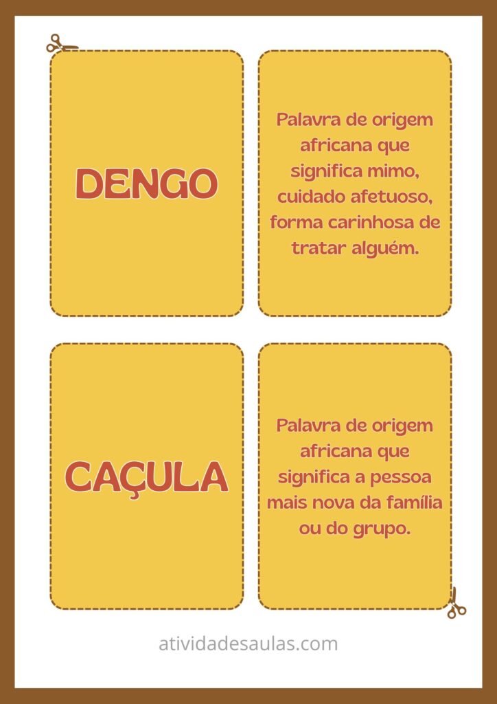 Jogo da memória afro-brasileira para o Dia da Consciência Negra