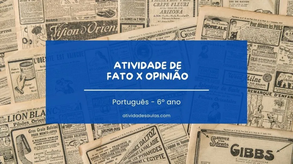 Atividade De Fato X Opiniao 6o Ano 4
