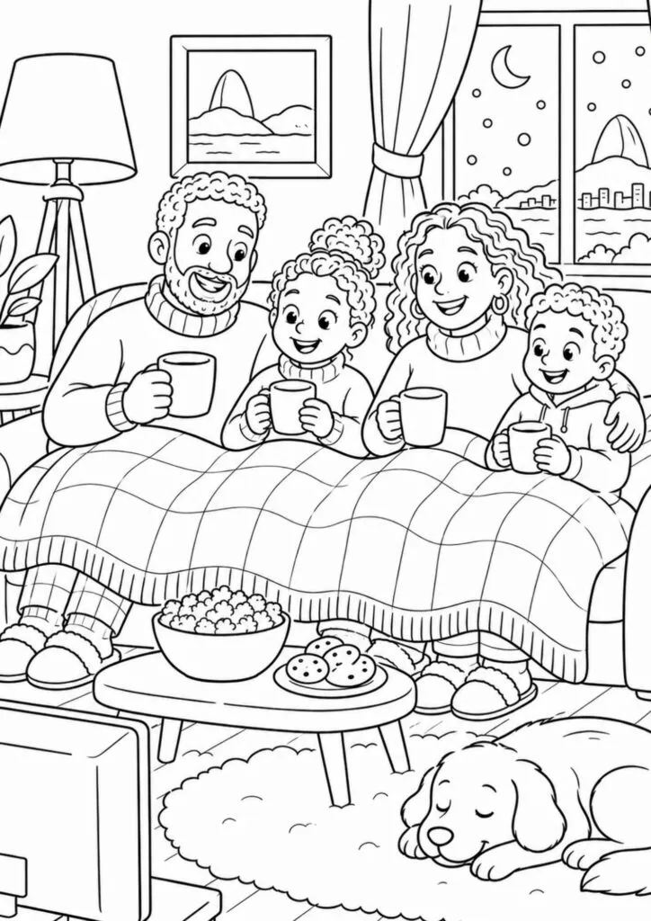 Desenhos de inverno para colorir - pronto para imprimir