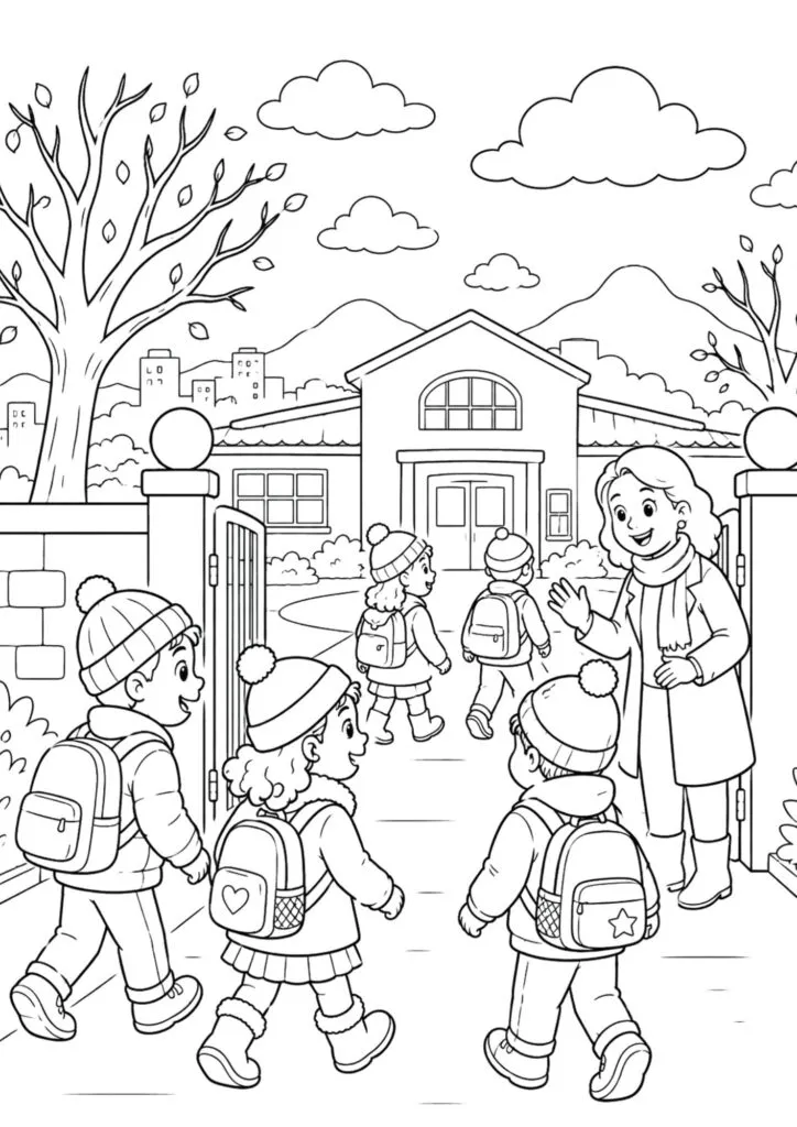 Desenhos de inverno para colorir - pronto para imprimir