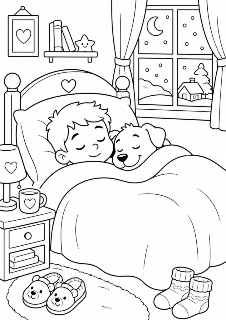 Desenhos de inverno para colorir - pronto para imprimir