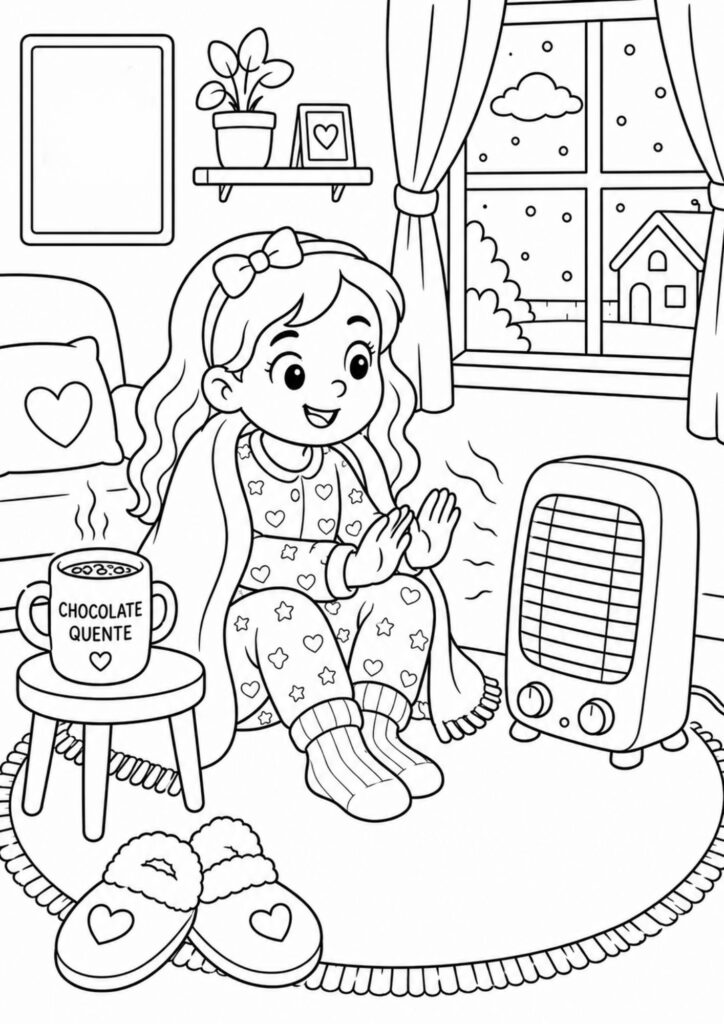 Desenhos de inverno para colorir - pronto para imprimir