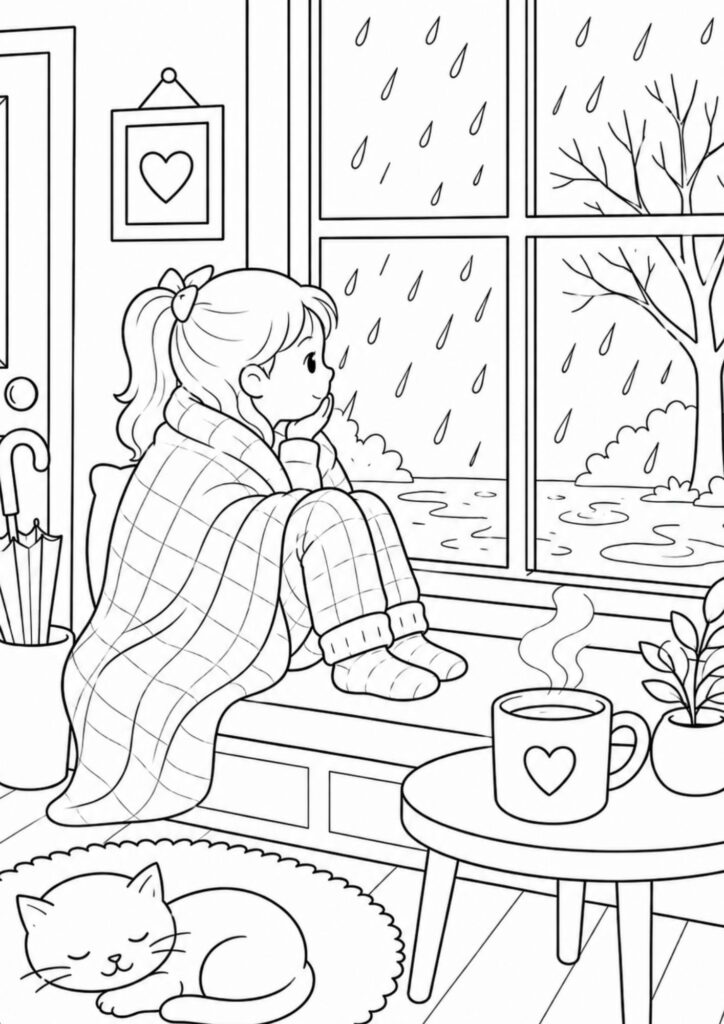 Desenhos de inverno para colorir - pronto para imprimir
