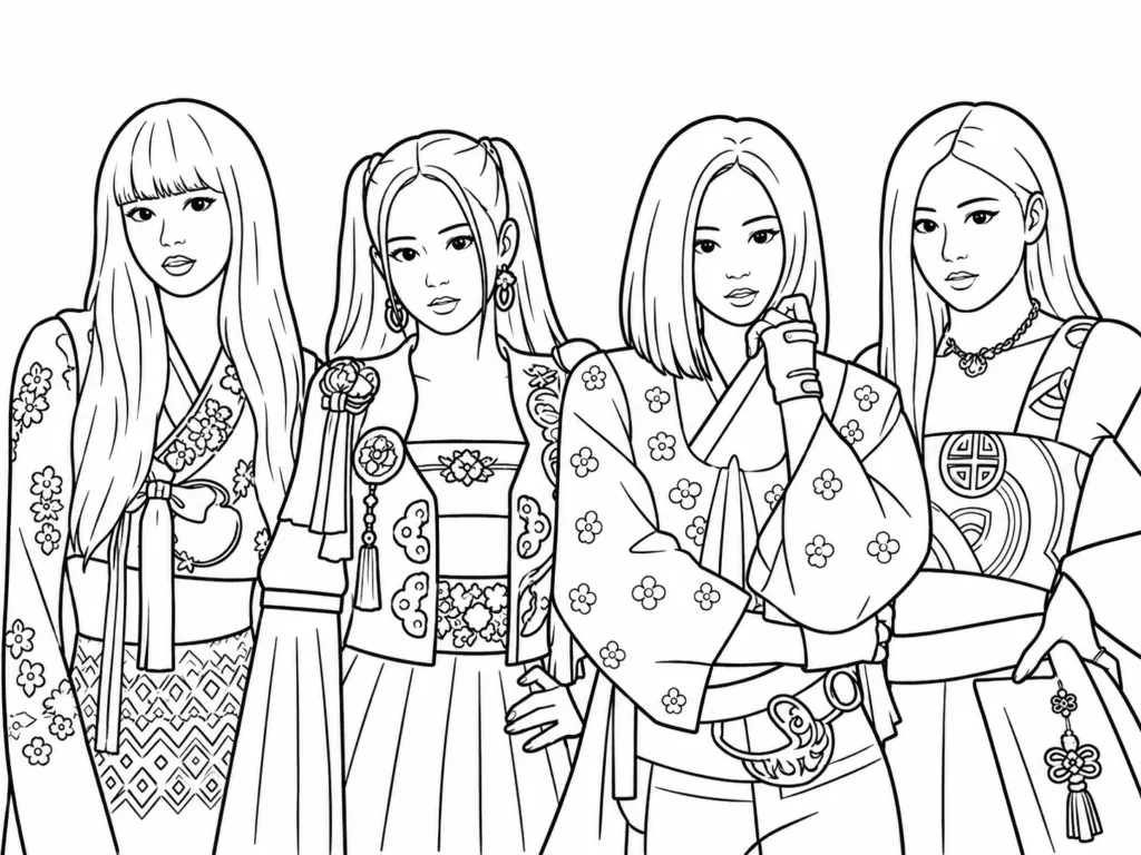 Atividade de colorir do BLACKPINK