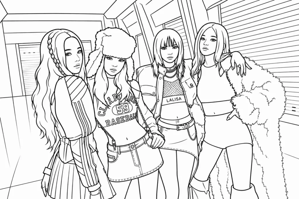 Atividade de colorir do BLACKPINK