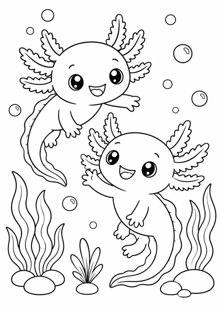 axalotes para colorir