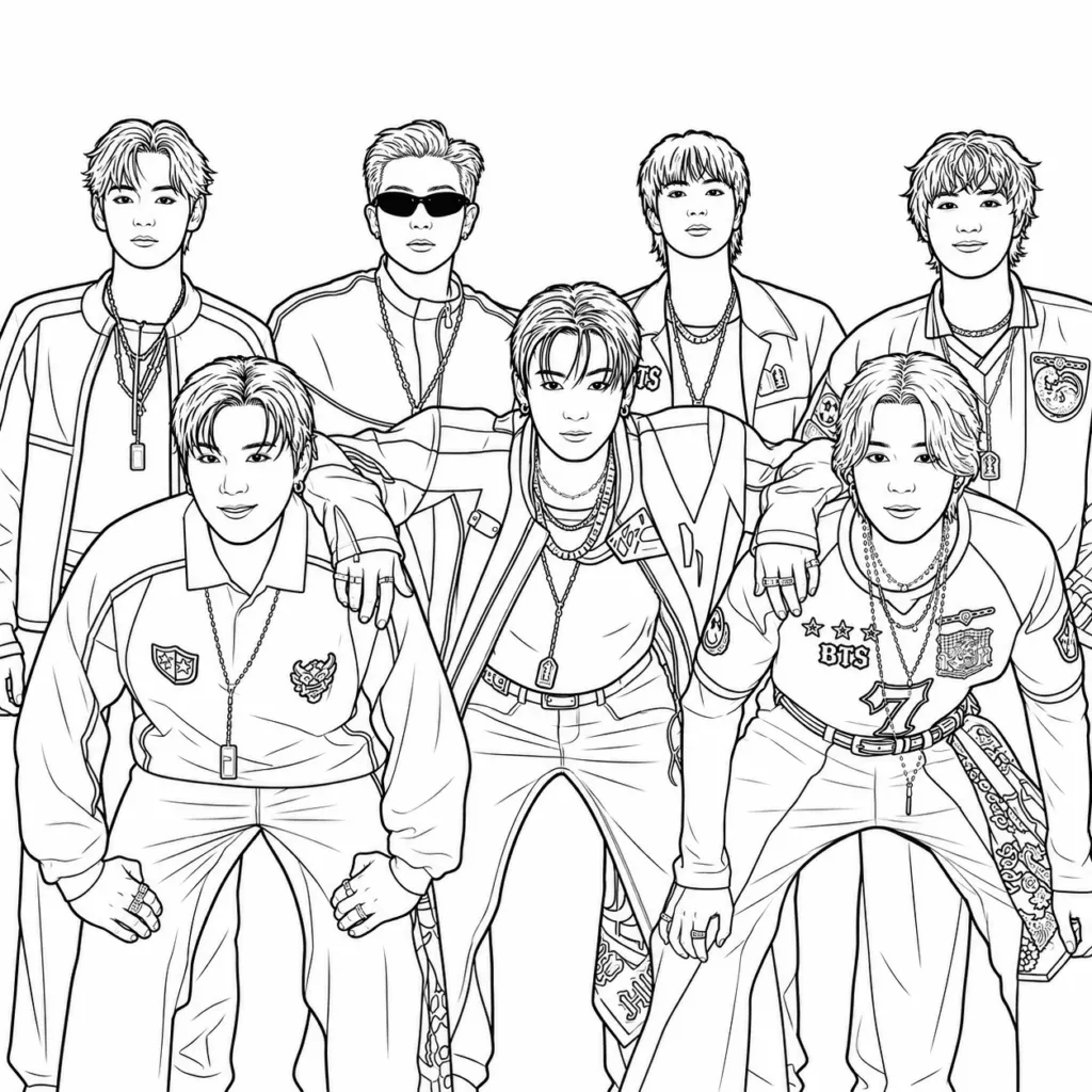 Atividade de colorir do BTS - PDF para impressão